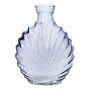 Flache Glas Flasche RACHELLE in Muschel-Optik, lavendel-klar, 12,8x5,6x16,8cm