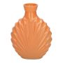 Flache Glas Flasche RACHELLE in Muschel-Optik, pfirsich-milchglas, 12,8x5,6x16,8cm