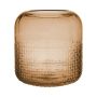 Tischvase Glas PABLITO mit Muster unterhalb, orange-braun-klar, 18cm, Ø17cm