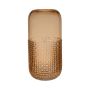 Tischvase Glas PABLITO mit Muster unterhalb, orange-braun-klar, 25cm, Ø12,5cm