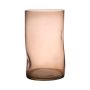 Glas Vase OBDULIA mit Dellen, beige-klar, 25cm, Ø15cm