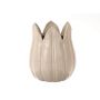 Übertopf TULPA in Tulpenkopf-Form, Keramik, creme, 23cm, Ø19cm