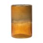 Maxi Glas Teelichthalter RIGOBERTO, Oben gold, orange-braun-klar, 15cm, Ø10cm