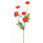 Textil Zweig Mohnblume KEIRA, rot-orange, 65cm, Ø5-6cm