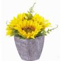 Sonnenblumen Gesteck künstlich SILKE im Dekotopf, gelb, 20cm, Ø10cm