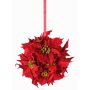 Weihnachtsstern Deko Kugel CATHLIN, rot, Ø25cm
