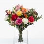 Kunstblumenstrauß FEME, orange-rosa, 45cm, Ø40cm