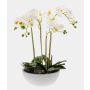 Kunst Phalaenopsis Orchidee MINA im Keramiktopf, weiß, 60cm