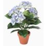 Kunstblume Hortensie LAIDA im Tontopf, hellblau, 35cm