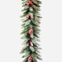 Kunst Wintergirlande RAVENNA mit Zapfen, beschneit, 275cm, Ø25cm