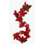 Künstliche Poinsettia Girlande TISHA, rot, 180cm, Ø18-23cm