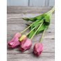Künstlicher Tulpenstrauß LONA, lila-grün, 45cm, Ø15cm