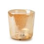 Blumen Vase FIORVANO mit LEDs, Glas, gold, 11cm, Ø11cm