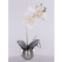 Unechte Phalaenopsis Orchidee KAREN, Dekotopf, gefroren, weiß, 35cm