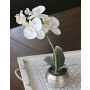 Unechte Phalaenopsis Orchidee KAREN, Dekotopf, gefroren, weiß, 35cm