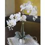 Unechte Phalaenopsis Orchidee KAREN, Dekotopf, gefroren, weiß, 50cm