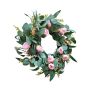 Deko Eukalyptus Kranz REGINALDA mit Rosen, grün-rosa, Ø55cm