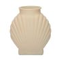 Flache Glasvase FIORENZA in Muschel-Optik, sand-matt, 16x10x18cm
