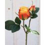 Künstliche Rose RENESMEE, gelb-rot, 45cm, Ø6cm