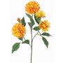 Dekozweig Dahlie künstlich QUINKA, orange-gelb, 70cm