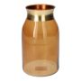 Glasvase LUNARA, braun-gold-klar, 21cm, Ø12cm