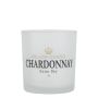 Teelicht Kerzen Glas LEONARDAS mit Chardonnay Schriftzug, weiß-matt, 8cm, Ø7cm