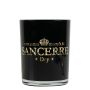 Teelicht Kerzen Glas LEONARDAS mit Sancerre Schriftzug, schwarz-matt-gold-glänzend, 12,5cm, Ø10cm