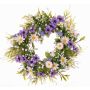 Künstlicher Blumenkranz Margerite Cosmos MAGADI, Muscari, Schleierkraut, lila-weiß, Ø30cm