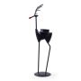 Metall Kerzenhalter Rentier ALESSARO mit Glaseinsatz, schwarz, 12,5x9x37cm