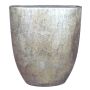 Blumenvase aus Keramik AGAPE oval mit Maserung, gold, 51x17x57cm