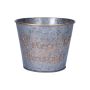 Zink Übertopf PATRISA, Merry Christmas, grau-bronze, 13cm, Ø15,5cm