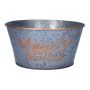Runde Zink Blumenschale PATRISA, Merry Christmas, grau-bronze, 9cm, Ø18cm