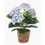 Kunstblume Hortensie LAIDA im Terracottatopf, hellblau, 35cm