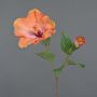Kunstzweig Hibiskus Blume OAHU mit Blüten, orange, 70cm, Ø16cm