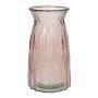 Blumenvase RUBIE aus Glas, altrosa-klar, 20cm, Ø10,8cm