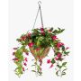 Künstliche Blumenampel Fuchsie JONKFUN im Korb, crossdoor, pink, 70cm