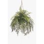 Kunstpflanze Schildfarn Blumenampel GRALON, Dekotopf, Wurzeln, hängend, grün, 80cm