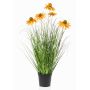 Kunstgras Sonnenhut SHALLA mit Blüten, orange, 60cm