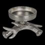 Kerzenleuchter Geweih LIBUSCHA aus Aluminium, silber, 8cm, Ø14cm