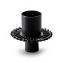 Metall Kerzenhalter ELVETRA, verziert, schwarz, 4,5cm, Ø4,8cm
