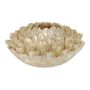Keramik Vase Lotusblüte MARILUNA, handmade, beige, 18cm, Ø43cm