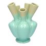 Keramikvase ANNALIES mit 5 Öffnungen, hellblau-grün, 21cm, Ø15,5cm