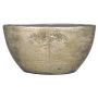 Blumentopf oval LOVELLE aus Keramik, Metall und Nietenoptik, gold, 49x20x25cm