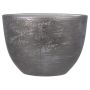 Blumentopf oval LOVELLE aus Keramik, Metall und Nietenoptik, schwarz, 50x20x36cm