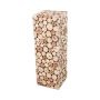 Holz Blumenständer ARAMANTE mit Baumscheiben, natur, 29x29x89cm