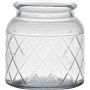 Glas Windlicht THIDA, Rautenmuster, klar, 10,5cm, Ø10cm