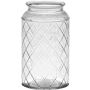 Glas Windlicht THIDA, Rautenmuster, klar, 18cm, Ø10cm