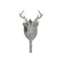 Garderobenhaken Hirsch Schild SERAPHIE aus Aluminium, silber, 19x7x11cm