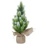 Kunst Weihnachtsbaum PORI, gefroren, Jutesack natur, 40cm, Ø20cm