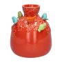 Ballonflasche BIRDIE aus Keramik, mit 3D Vögeln, rot-blau-grün-orange, 16cm, Ø14cm